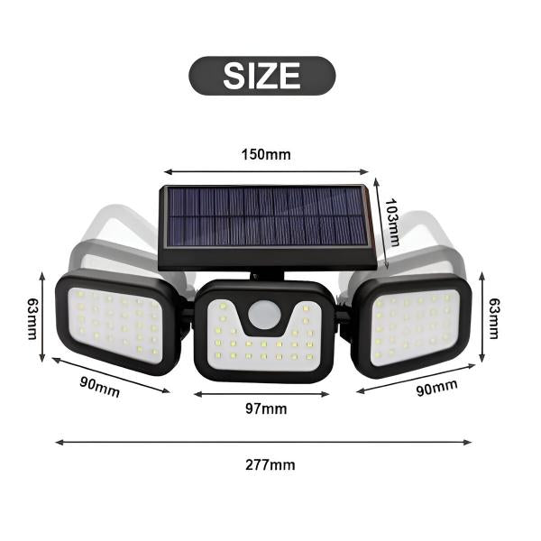 3-sidig solcellslampa | SENSBEAM