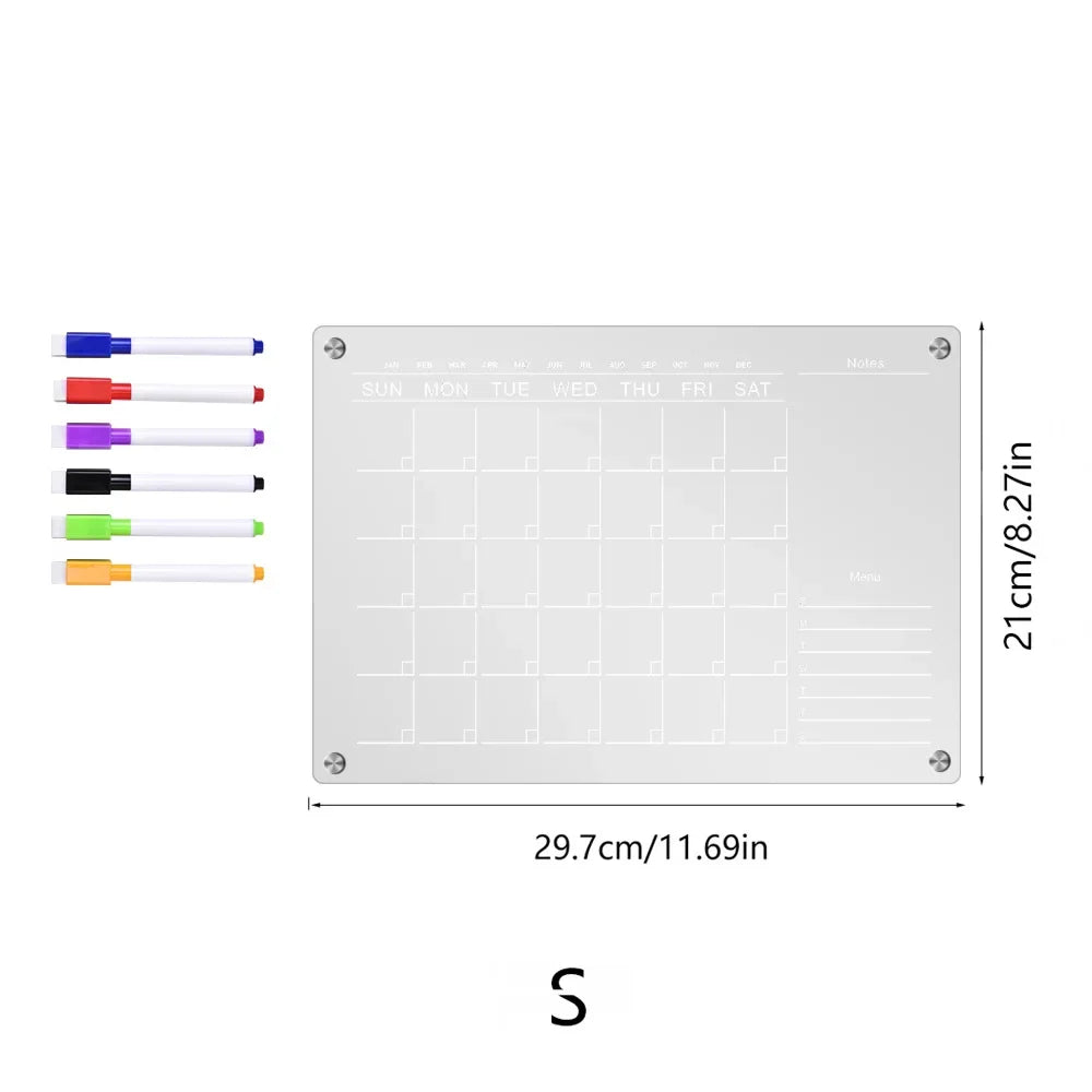 Magnetisk vecko- och månadskalender i akryl | REUSABLEPLAN