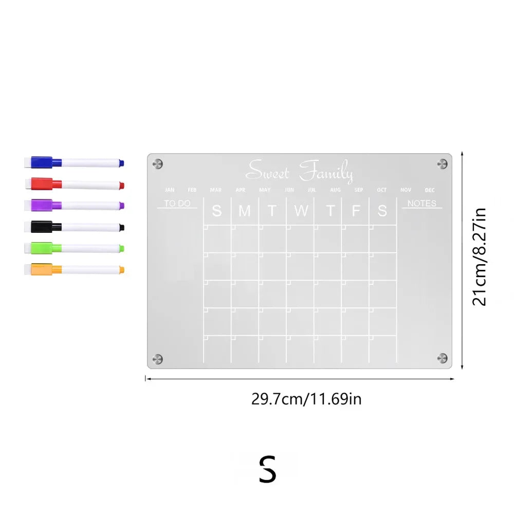 Magnetisk vecko- och månadskalender i akryl | REUSABLEPLAN